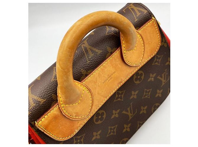 Louis Vuitton Borsa Tote Eden MM Monogramma Rosso Marrone - vista 10