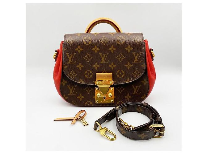 Louis Vuitton Borsa Tote Eden MM Monogramma Rosso Marrone - vista 11