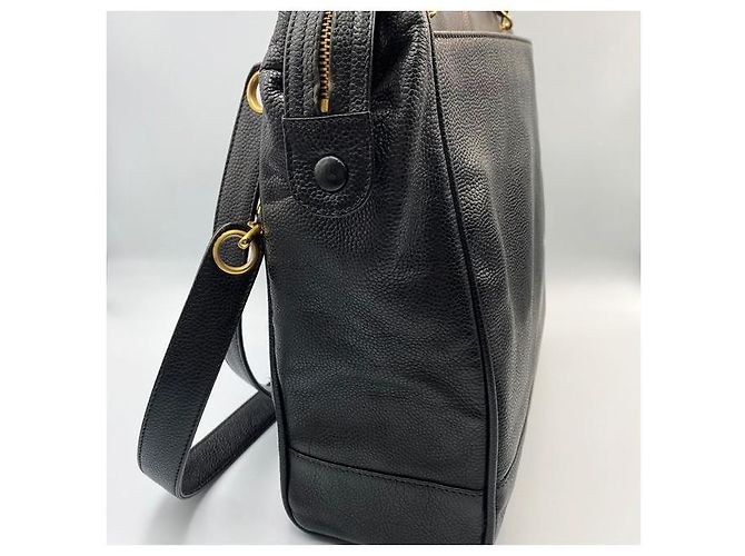 Chanel Borsa a spalla con catena e logo Caviar Nero - vista 3