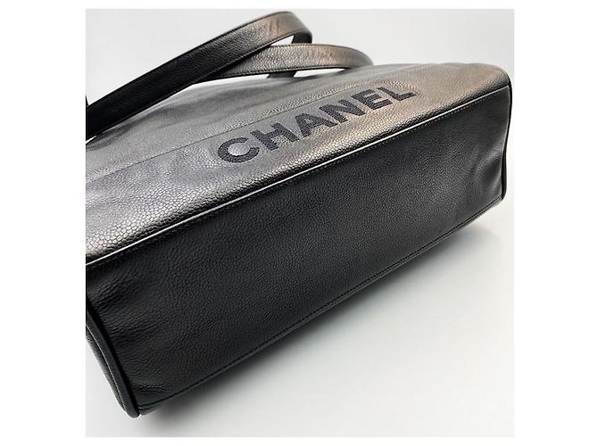Chanel Borsa a spalla con catena e logo Caviar Nero - vista 6