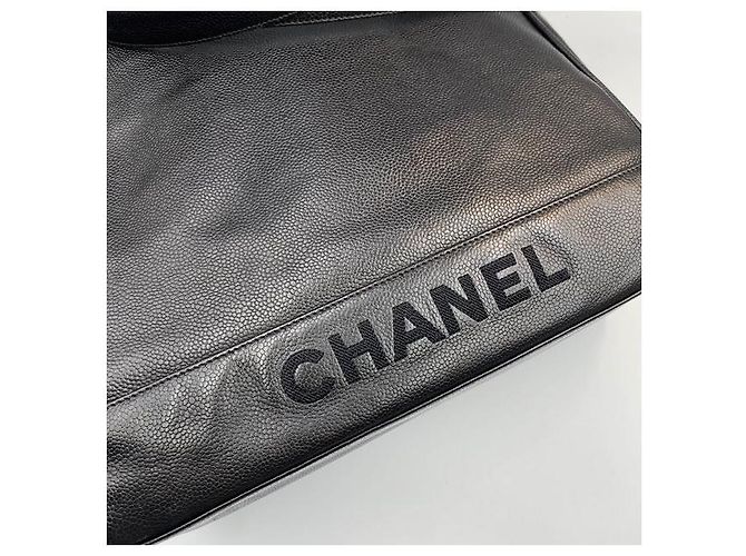 Chanel Borsa a spalla con catena e logo Caviar Nero - vista 7