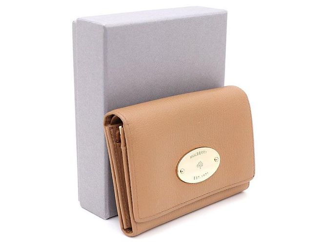 Mulberry Billetera compacta de cuero con perlas francesas Castaño - vista 2