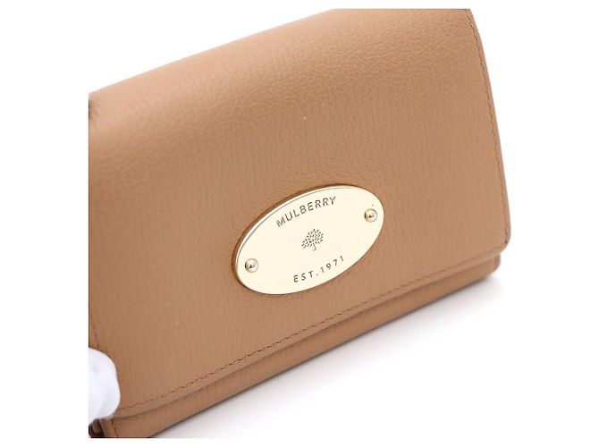 Mulberry Billetera compacta de cuero con perlas francesas Castaño - vista 5