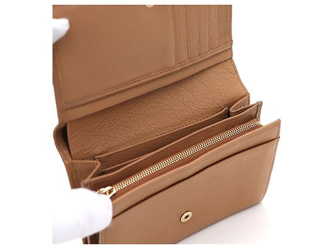 Mulberry Billetera compacta de cuero con perlas francesas Castaño - vista 6