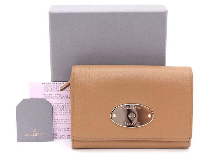 Mulberry Billetera compacta de cuero con perlas francesas Castaño - vista 7