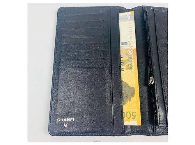Portafoglio lungo Chanel Serie Argento Coco Nero - vista 3