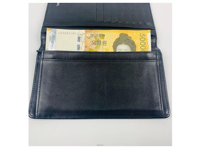 Portafoglio lungo Chanel Serie Argento Coco Nero - vista 4