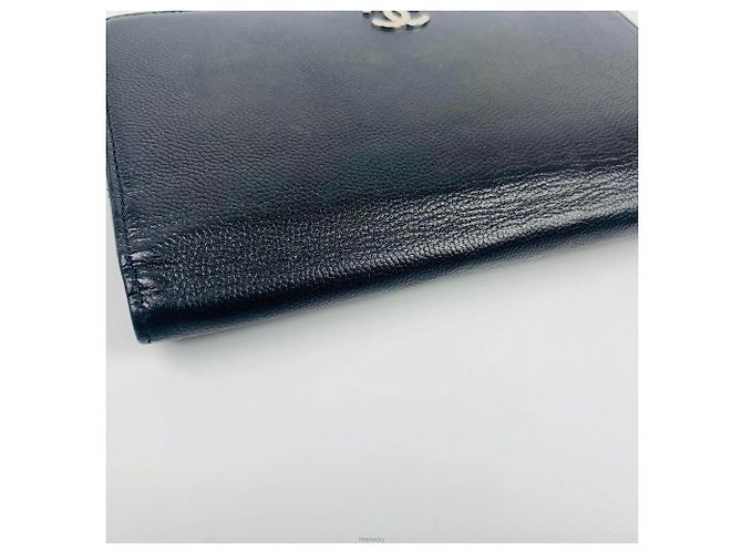 Portafoglio lungo Chanel Serie Argento Coco Nero - vista 7