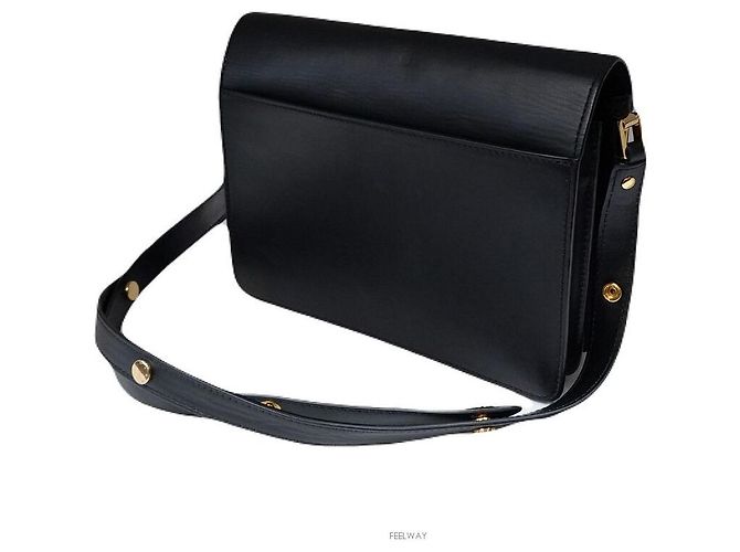 Marni Borsa a spalla media in pelle di vitello Nero - vista 2