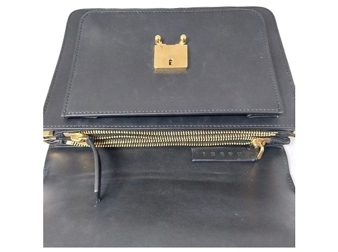 Marni Borsa a spalla media in pelle di vitello Nero - vista 5