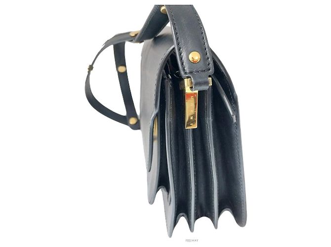 Marni Borsa a spalla media in pelle di vitello Nero - vista 6