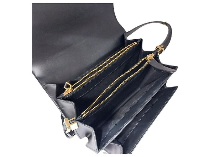 Marni Borsa a spalla media in pelle di vitello Nero - vista 7