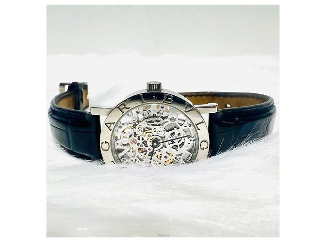 Relógio Bulgari BB Skeleton em ouro branco e couro - vista 4