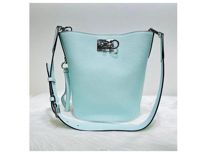 Borsa a secchiello argento Salvatore Ferragamo Studio Blu - vista 2
