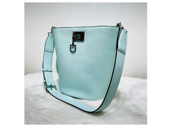 Borsa a secchiello argento Salvatore Ferragamo Studio Blu - vista 7