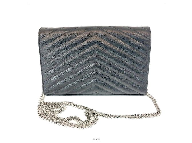 Saint Laurent Borsa a tracolla Matelassé Monogram Kate con catena argento - vista 2