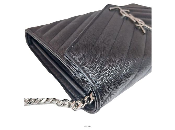Saint Laurent Borsa a tracolla Matelassé Monogram Kate con catena argento - vista 6
