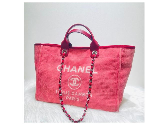 Cambon Chanel Borsa Grande Deauville Rosa Tote o a Spalla - vista 2
