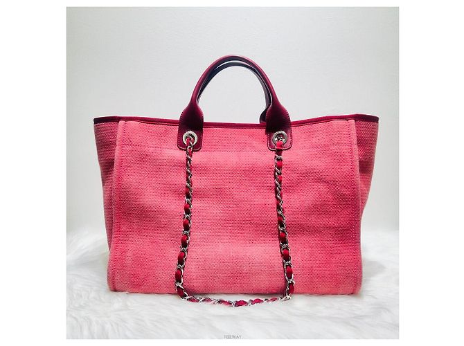 Cambon Chanel Borsa Grande Deauville Rosa Tote o a Spalla - vista 3