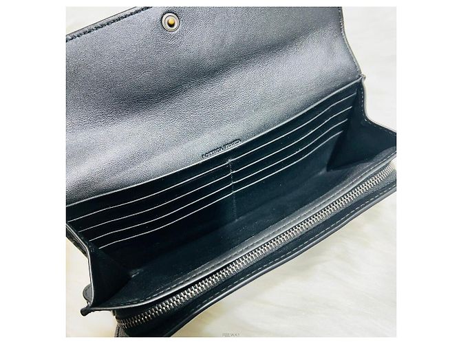 Bottega Veneta Schwarze Intrecciato Klapp-Langbörse - Ansicht 5