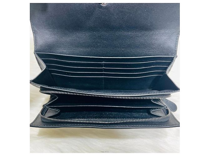 Bottega Veneta Schwarze Intrecciato Klapp-Langbörse - Ansicht 6