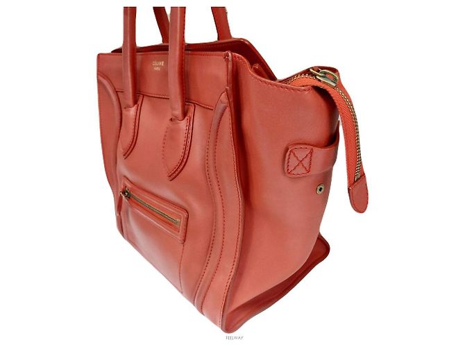 Céline Luggage Nano Orange Tote Bag Arancione - vista 3
