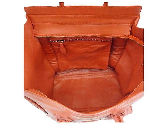 Céline Luggage Nano Orange Tote Bag Arancione - vista 7