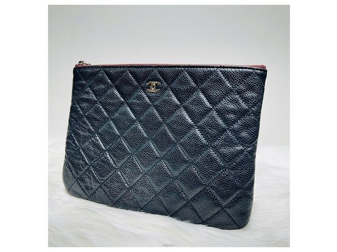 Borsa clutch media nera classica in caviale di Chanel Nero - vista 2