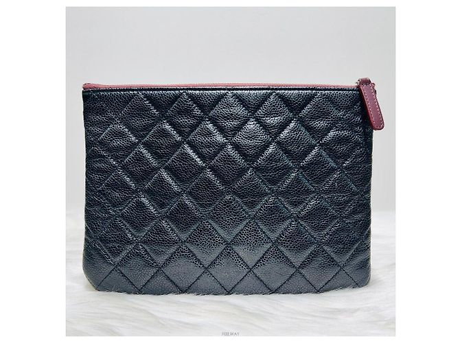 Borsa clutch media nera classica in caviale di Chanel Nero - vista 3