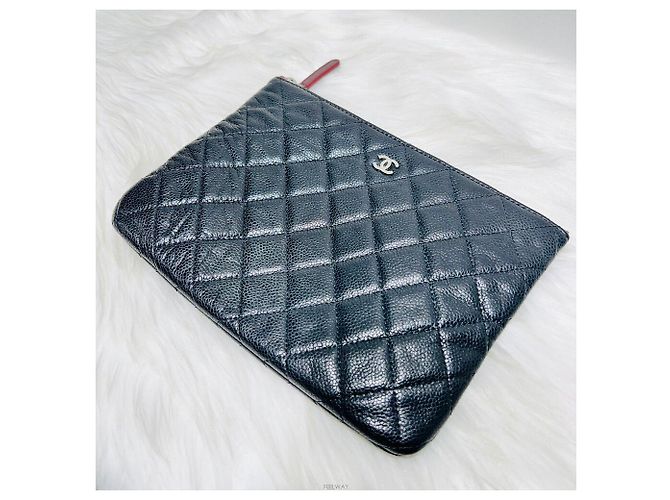 Borsa clutch media nera classica in caviale di Chanel Nero - vista 7