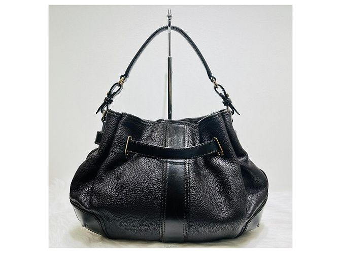 Burberry Dunkelbraune Leder-Hobo-Tasche oder Schultertasche - Ansicht 2