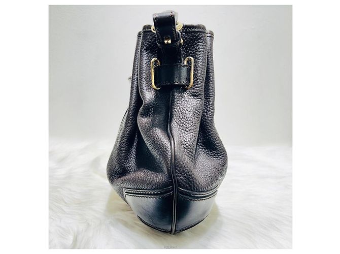 Burberry Dunkelbraune Leder-Hobo-Tasche oder Schultertasche - Ansicht 3