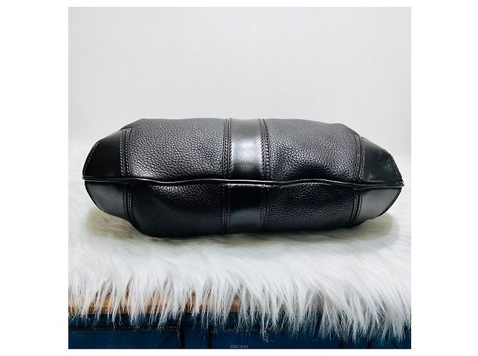Burberry Dunkelbraune Leder-Hobo-Tasche oder Schultertasche - Ansicht 4
