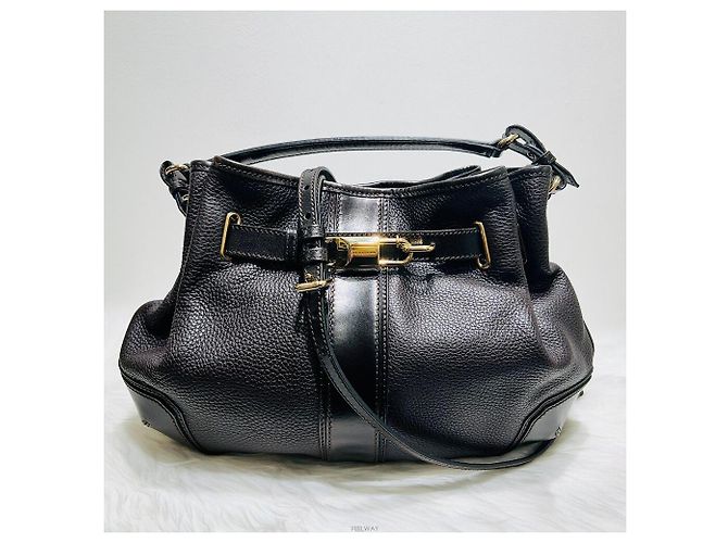 Burberry Dunkelbraune Leder-Hobo-Tasche oder Schultertasche - Ansicht 7