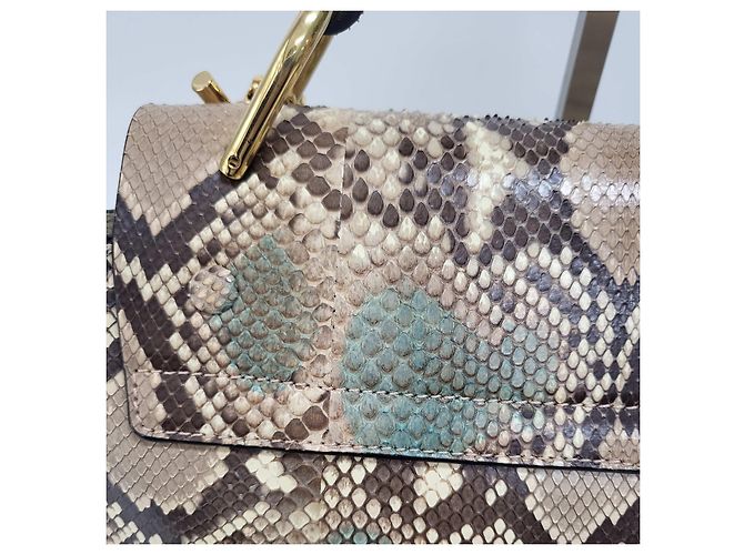 Chloé Bolsa tote e de ombro média em tom dourado Python Drew - vista 4