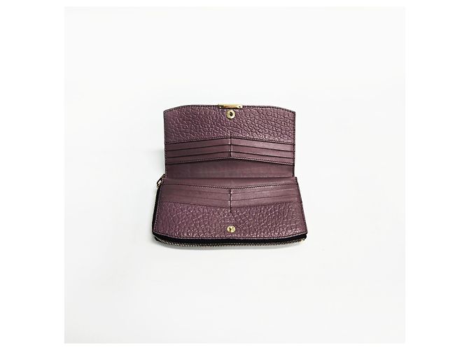Carteira Continental Grain Duskie Mauve Burberry Roxo - vista 8
