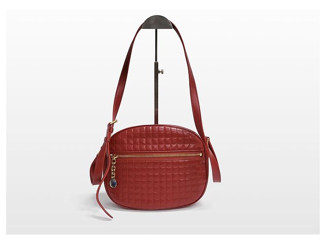 Céline Bolsa transversal de couro de bezerro matelassada Charm Vermelho - vista 14