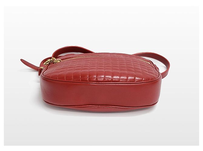 Céline Bolsa transversal de couro de bezerro matelassada Charm Vermelho - vista 16