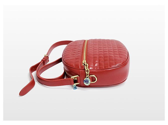 Céline Bolsa transversal de couro de bezerro matelassada Charm Vermelho - vista 17