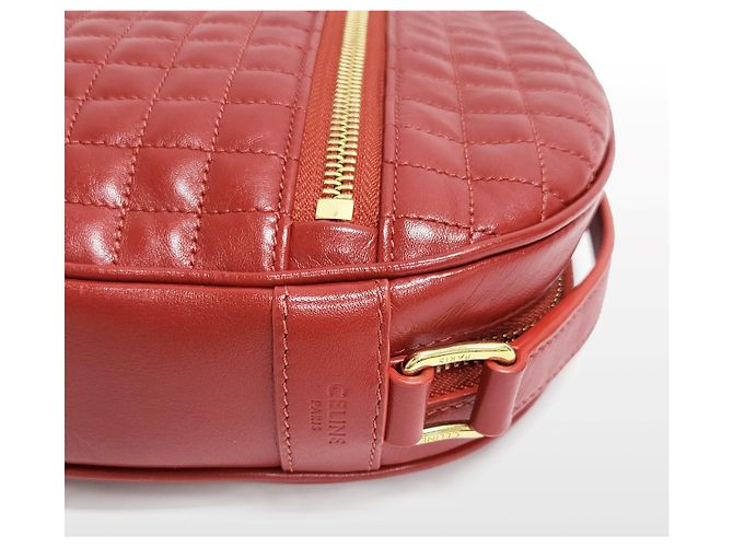 Céline Bolsa transversal de couro de bezerro matelassada Charm Vermelho - vista 7