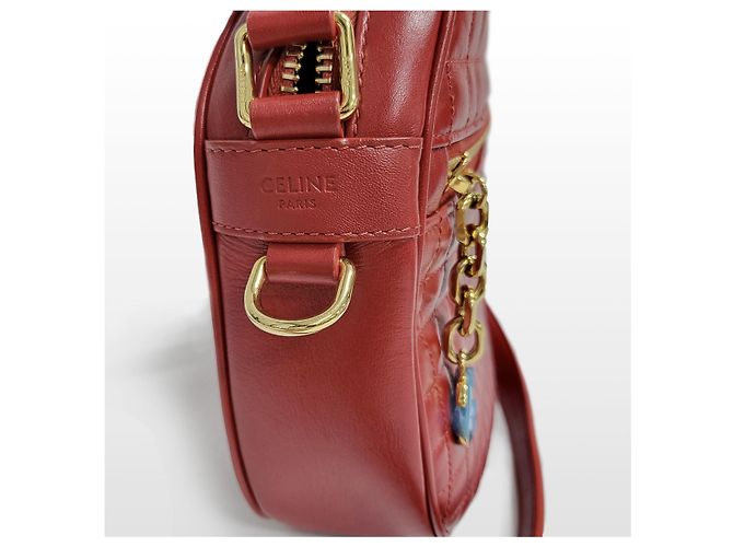 Céline Bolsa transversal de couro de bezerro matelassada Charm Vermelho - vista 8