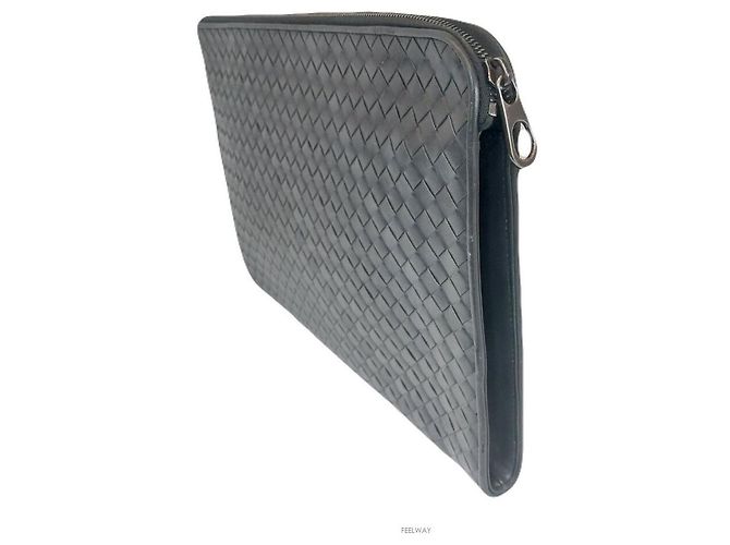 Bottega Veneta Borsa Clutch Grande Intrecciato Nero - vista 2