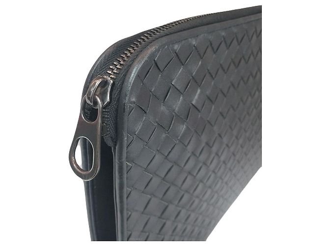 Bottega Veneta Borsa Clutch Grande Intrecciato Nero - vista 6