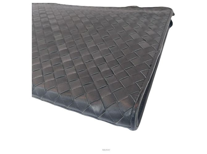 Bottega Veneta Borsa Clutch Grande Intrecciato Nero - vista 7