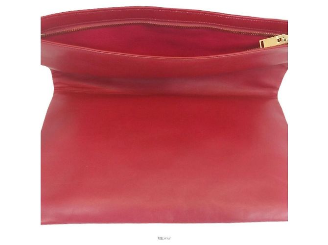 Saint Laurent Nuova Borsa Clutch Pieghevole con Patta Rosso - vista 5