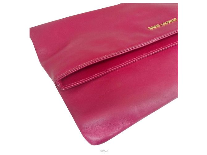 Saint Laurent Nuova Borsa Clutch Pieghevole con Patta Rosso - vista 7