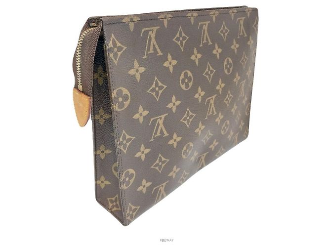 Louis Vuitton Pochette Necessaire Clutch Marrone - vista 3