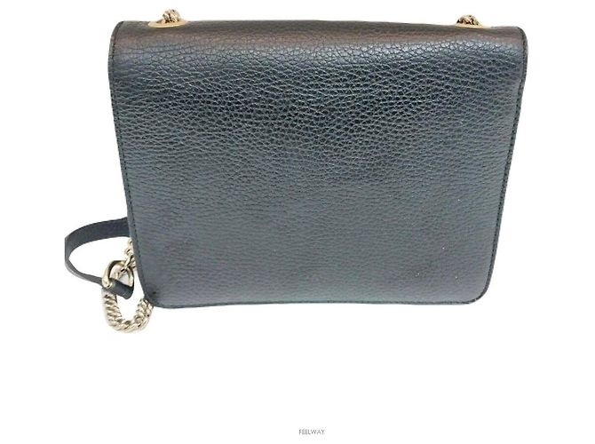 Marmont Gucci Borsa a spalla con catena intrecciata Nero - vista 3