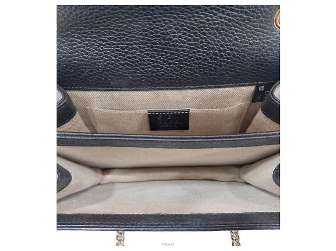 Marmont Gucci Borsa a spalla con catena intrecciata Nero - vista 5