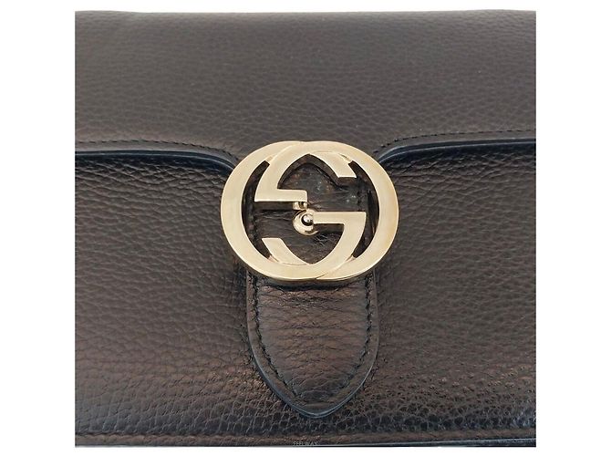 Marmont Gucci Borsa a spalla con catena intrecciata Nero - vista 6